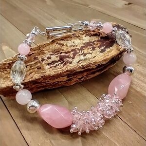 New Handmade Chunky Cluster Gemstone Bracelet